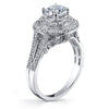 18K White Gold Double Halo Diamond Engagement Ring