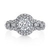 18K White Gold Halo Diamond Engagement Ring