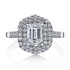 18K White Gold Double Halo Diamond Engagement Ring