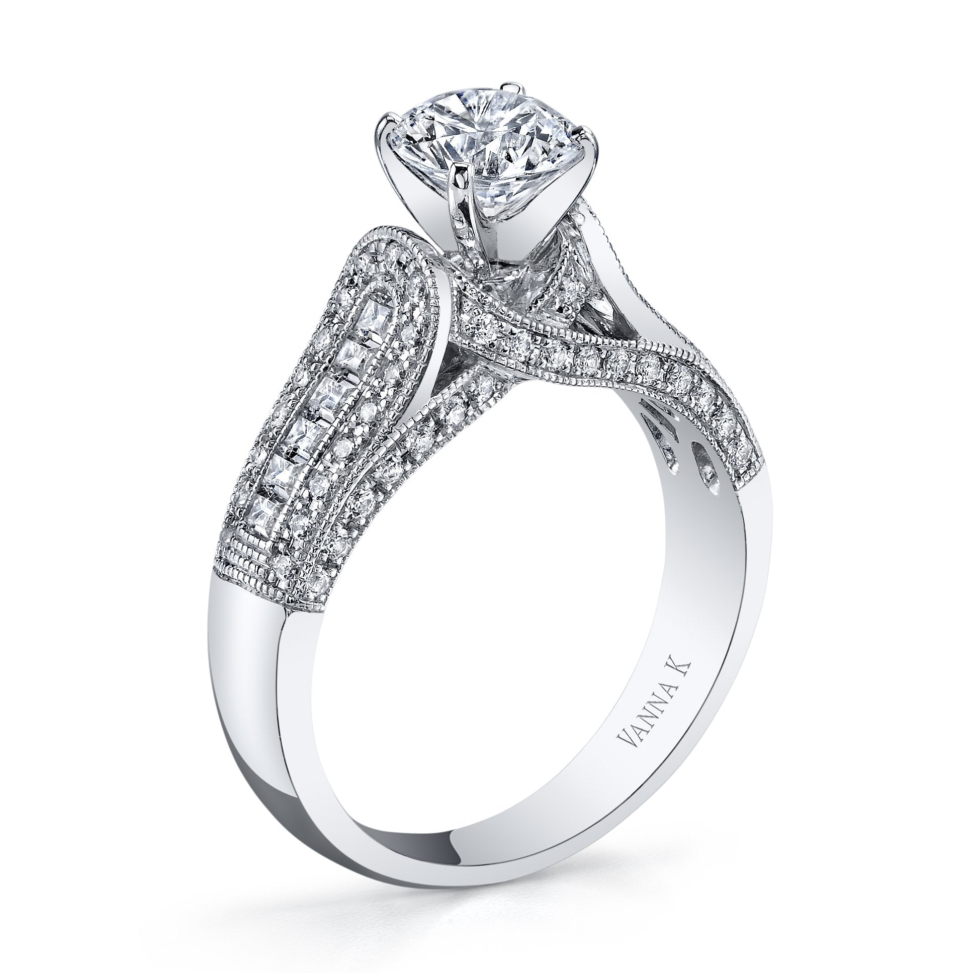 18K White Gold Diamond Engagement Ring