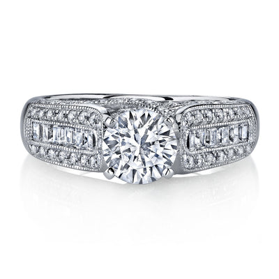 18K White Gold Diamond Engagement Ring