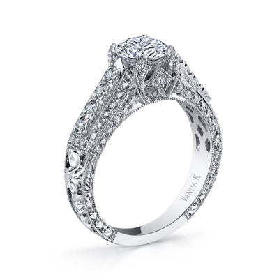 18K White Gold Diamond Engagement Ring