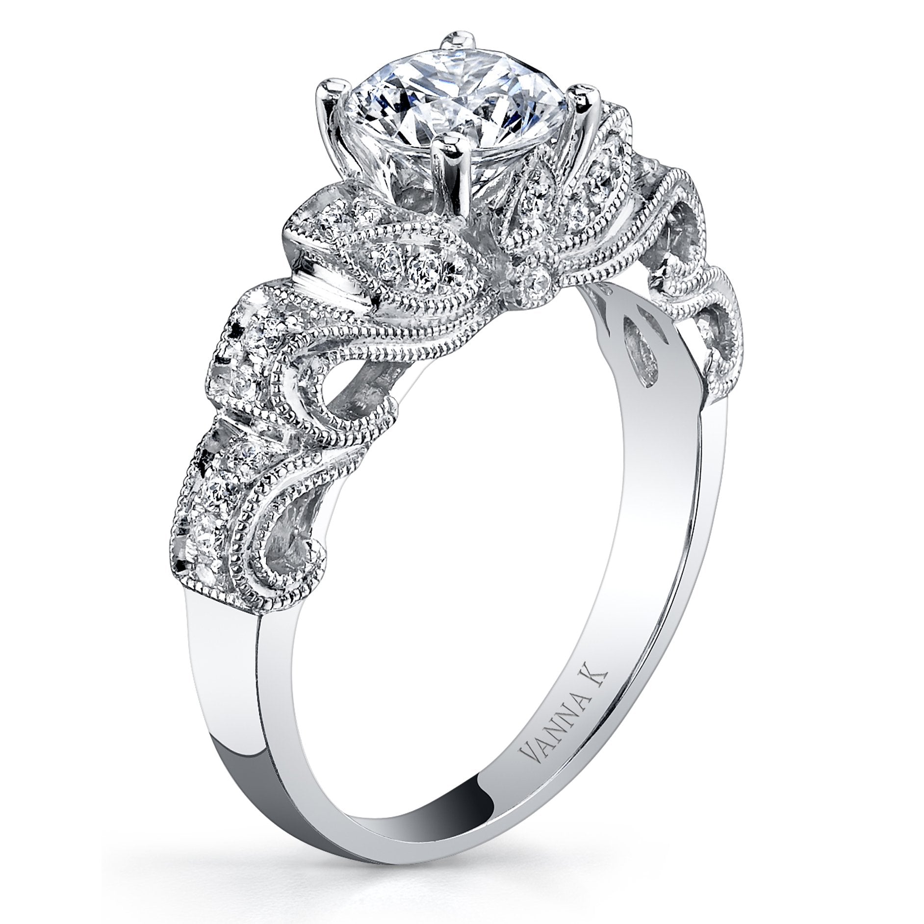 18K White Gold Diamond Engagement Ring