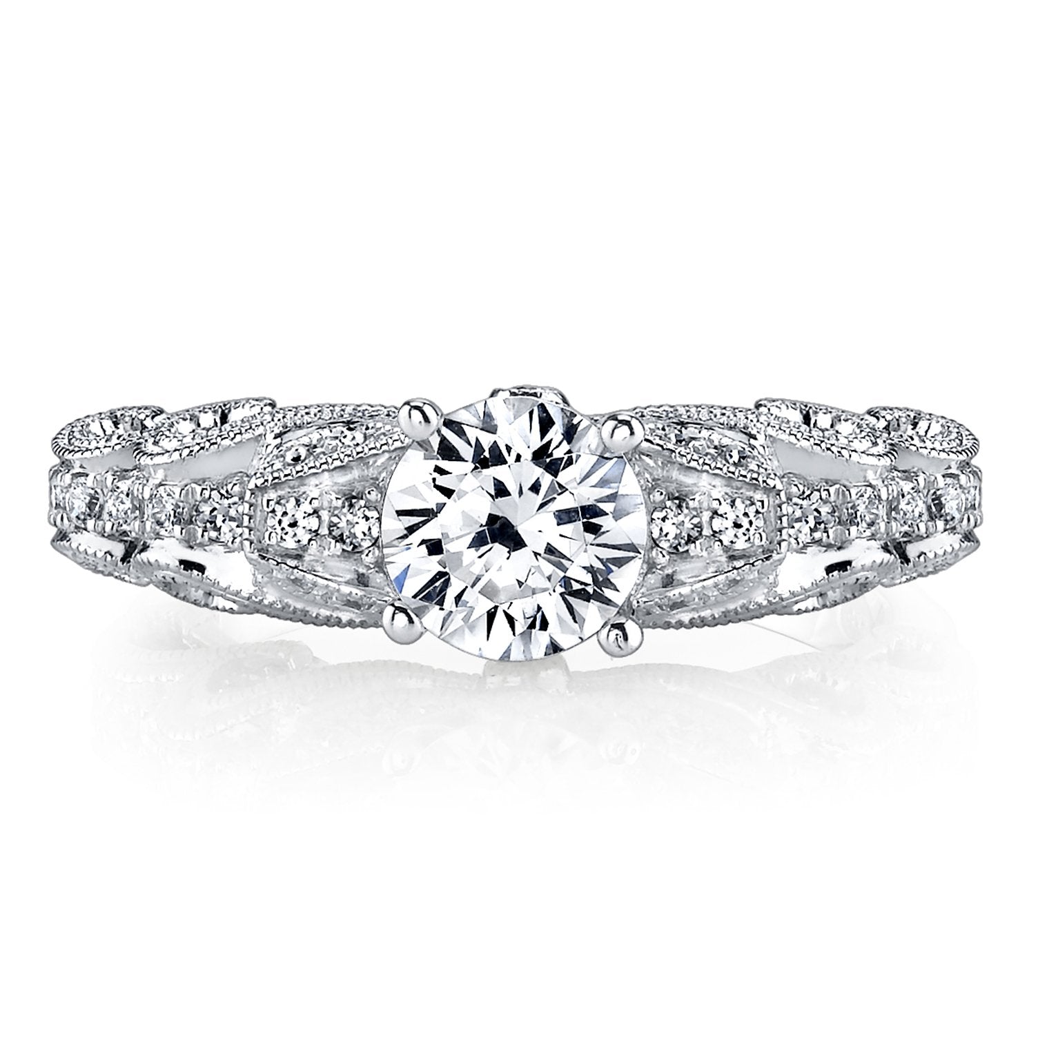 18K White Gold Diamond Engagement Ring