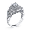 18K White Gold Double Halo Diamond Engagement Ring