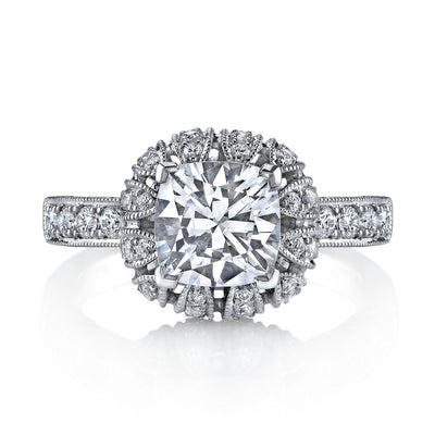 18K White Gold Signature Crown Diamond Engagement Ring