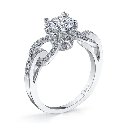 18K White Gold Diamond Engagement Ring