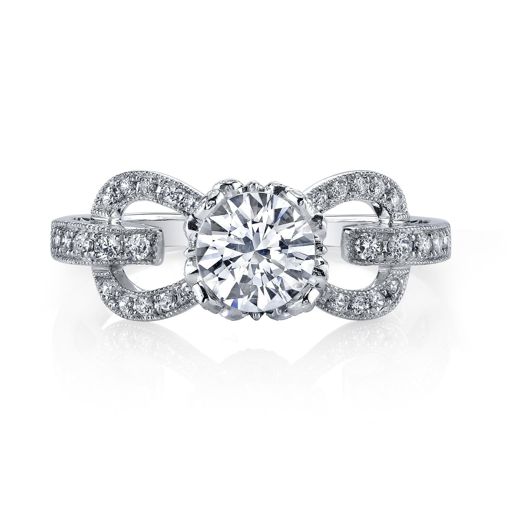 18K White Gold Diamond Engagement Ring
