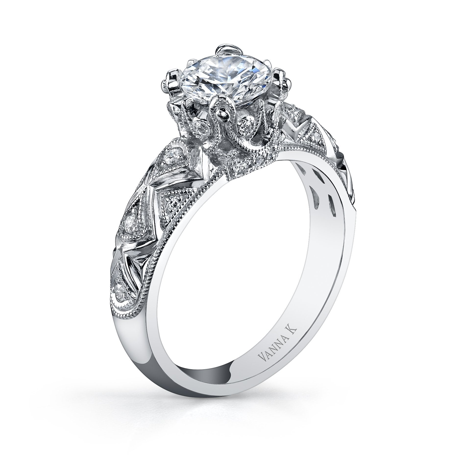 18K White Gold Diamond Engagement Ring