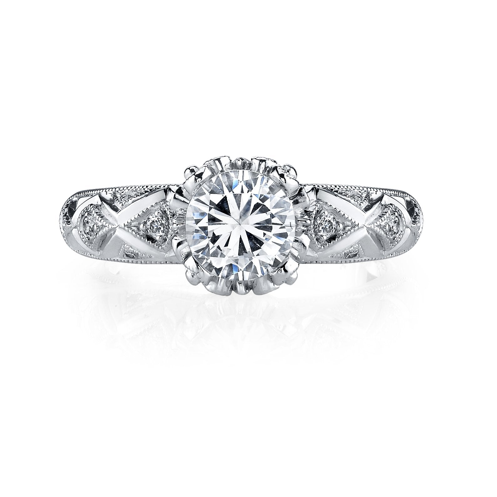 18K White Gold Diamond Engagement Ring