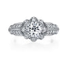 18K White Gold Halo Diamond Engagement Ring