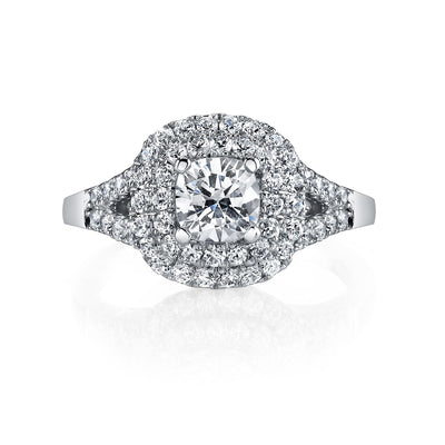 18K White Gold Halo Diamond Engagement Ring