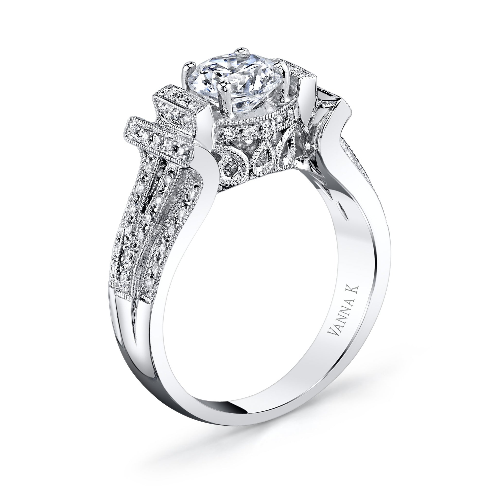 18K White Gold Diamond Engagement Ring