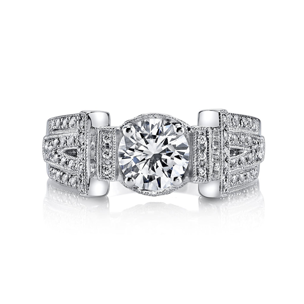 18K White Gold Diamond Engagement Ring
