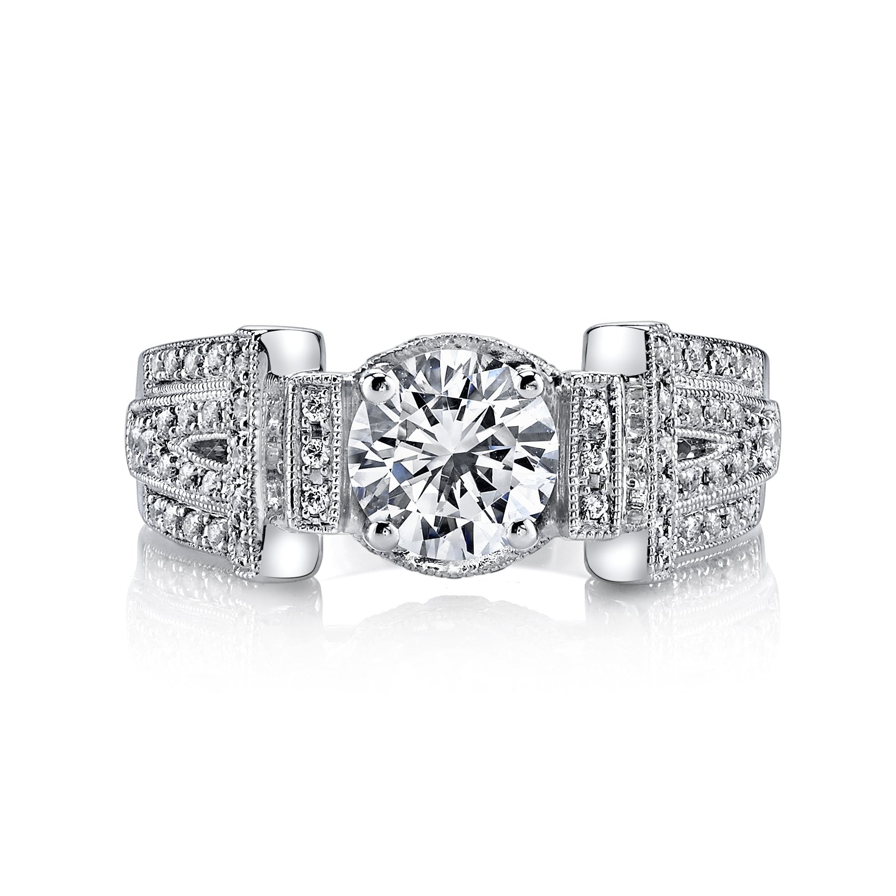 18K White Gold Diamond Engagement Ring