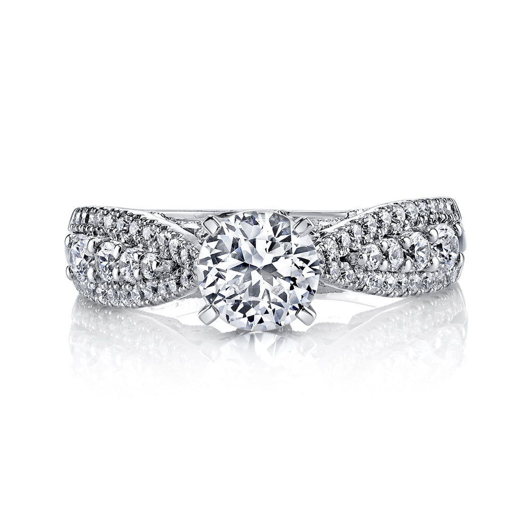 18K White Gold Diamond Engagement Ring