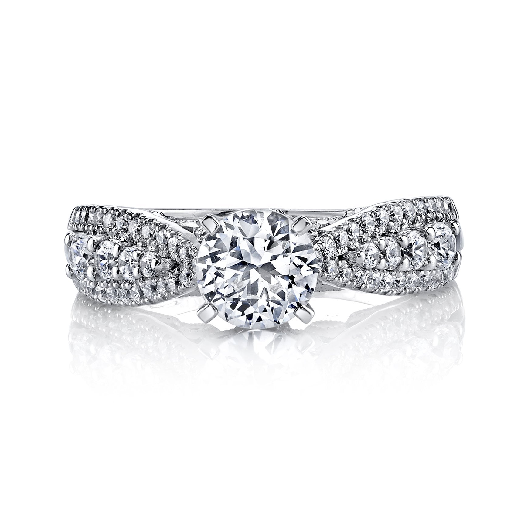 18K White Gold Diamond Engagement Ring