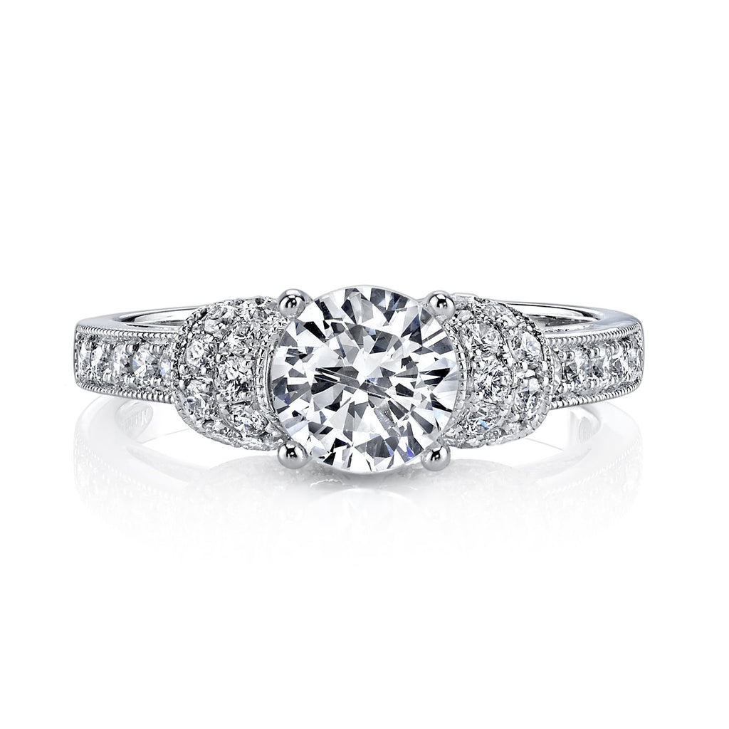 18K White Gold Diamond Engagement Ring