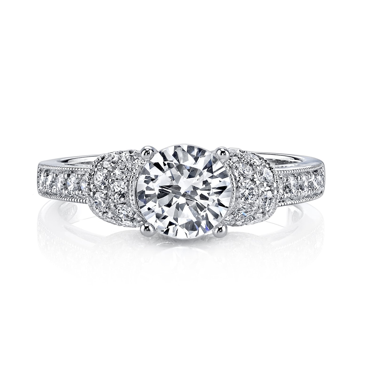 18K White Gold Diamond Engagement Ring