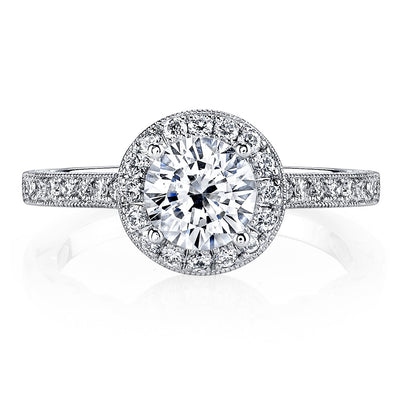 18K White Gold Halo Diamond Engagement Ring