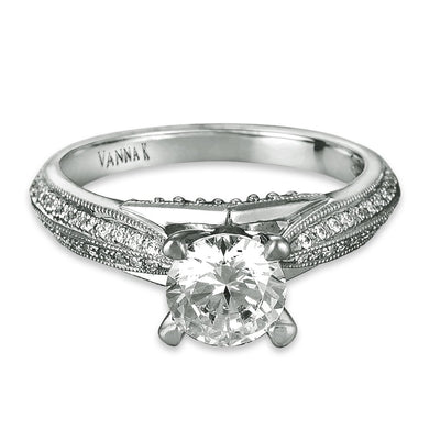 18K White Gold Diamond Engagement Ring