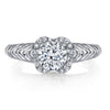 18K White Gold Halo Diamond Engagement Ring