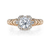 18K Rose Gold Halo Diamond Engagement Ring