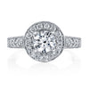 18K Two Tone Halo Diamond Engagement Ring