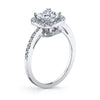 18K White Gold Halo Diamond Engagement Ring