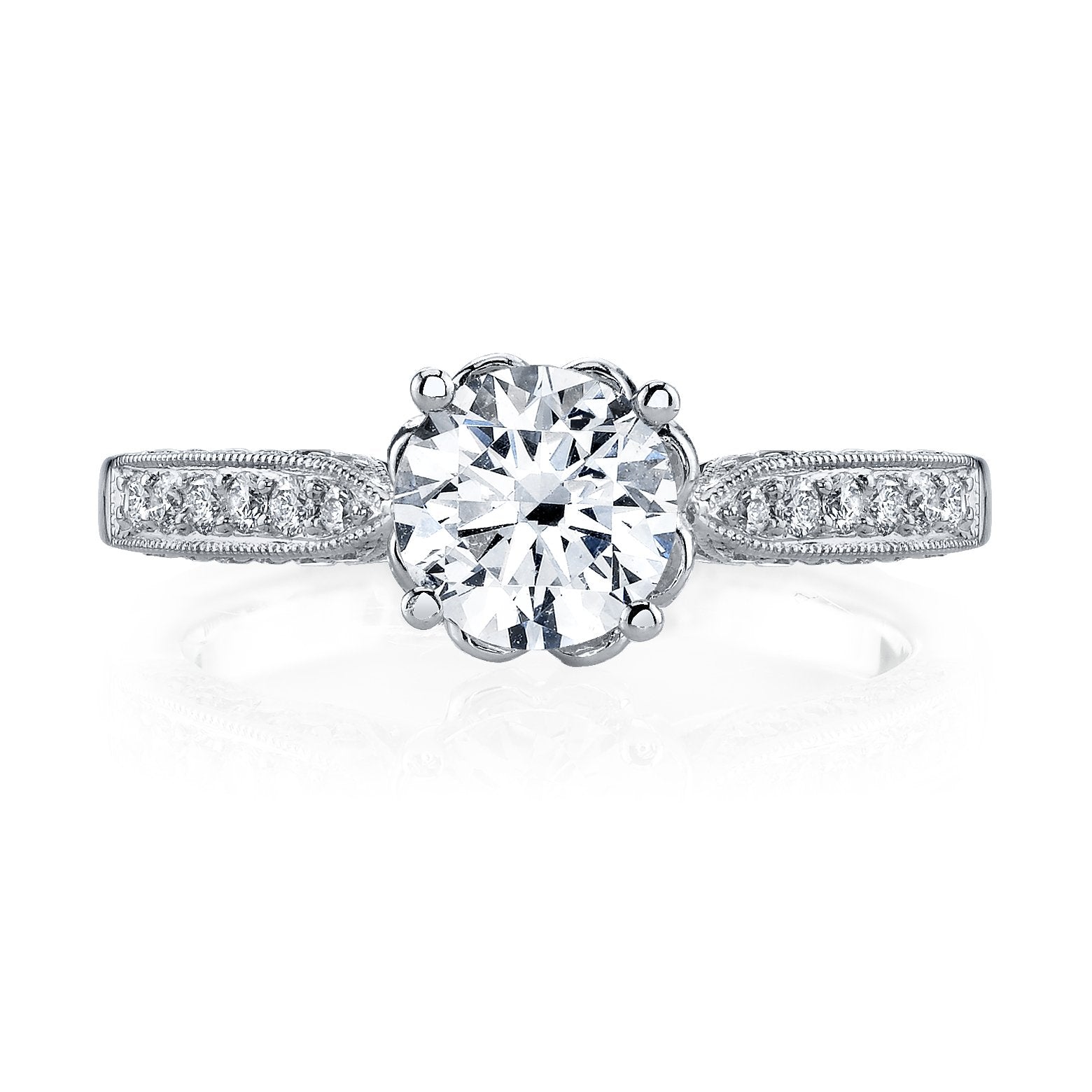 18K White Gold Diamond Engagement Ring