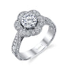 18K White Gold Halo Diamond Engagement Ring