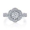 18K White Gold Halo Diamond Engagement Ring