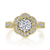 18K YELLOW GOLD HALO DIAMOND ENGAGEMENT RING