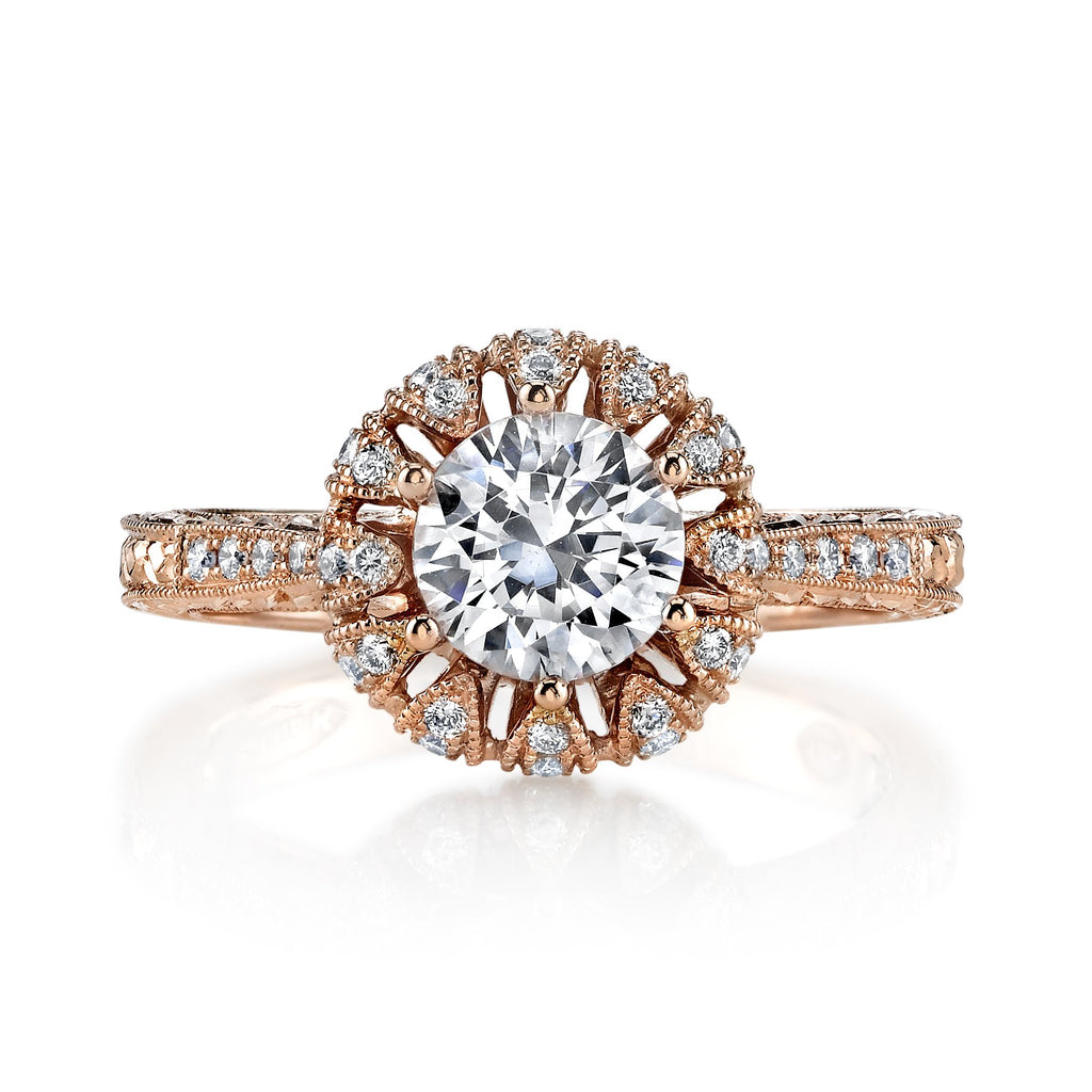 18K Rose Gold Signature Crown Diamond Engagement Ring