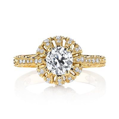 18K YELLOW GOLD SIGNATURE CROWN DIAMOND ENGAGEMENT RING