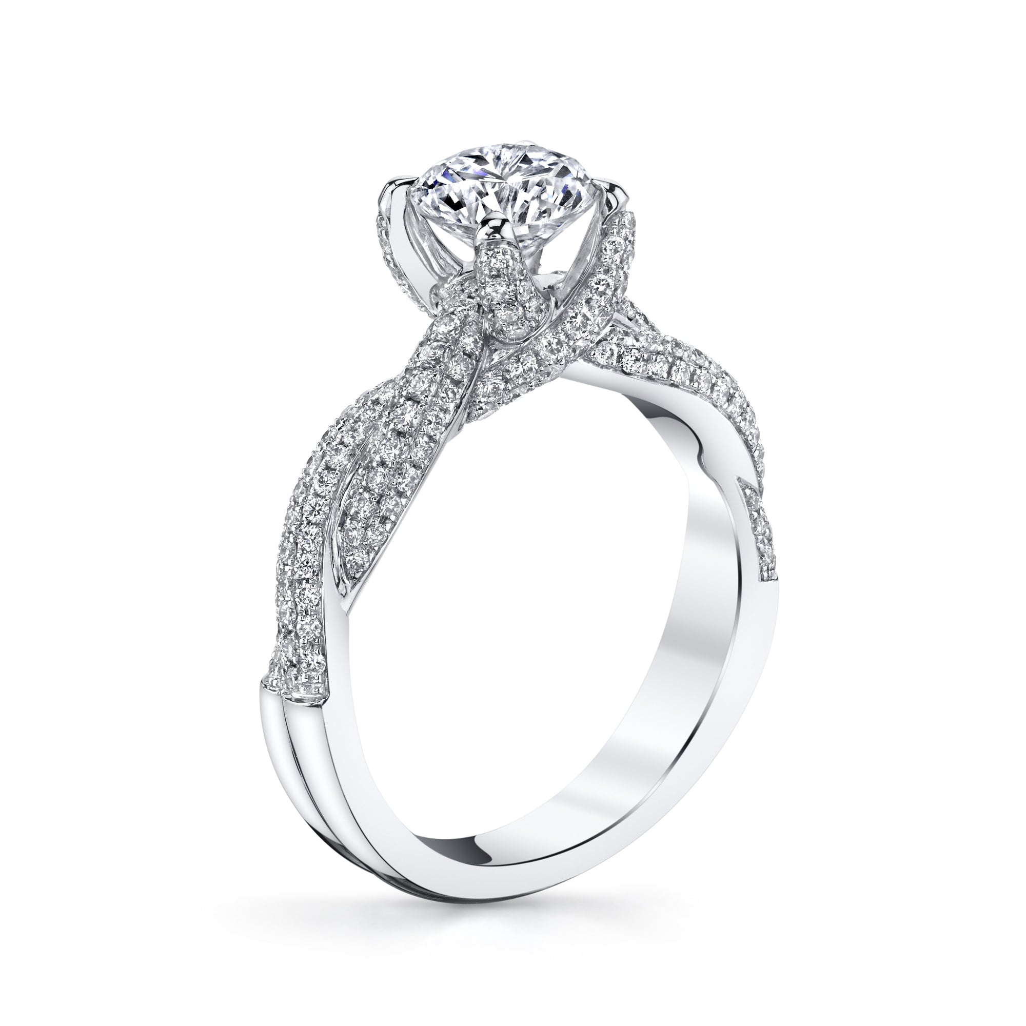 18K White Gold Diamond Engagement Ring