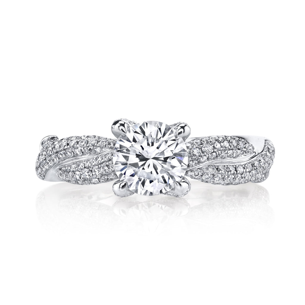 18K White Gold Diamond Engagement Ring