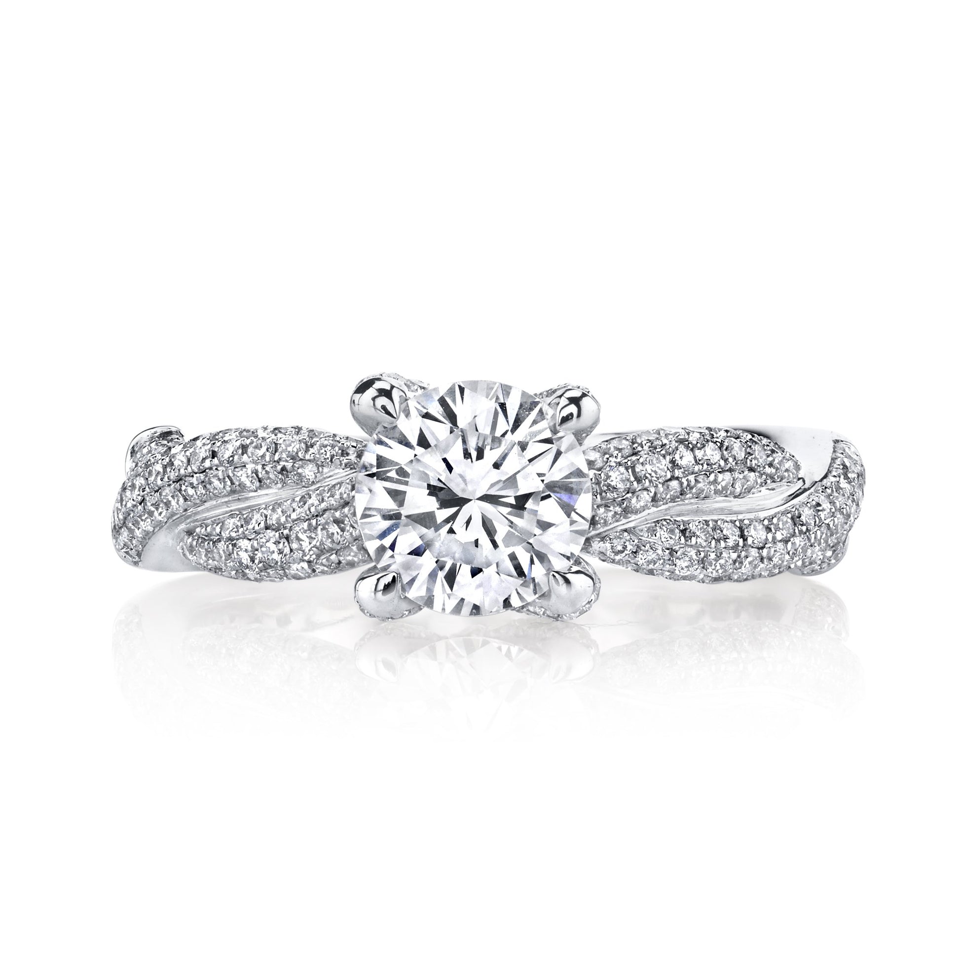 18K White Gold Diamond Engagement Ring
