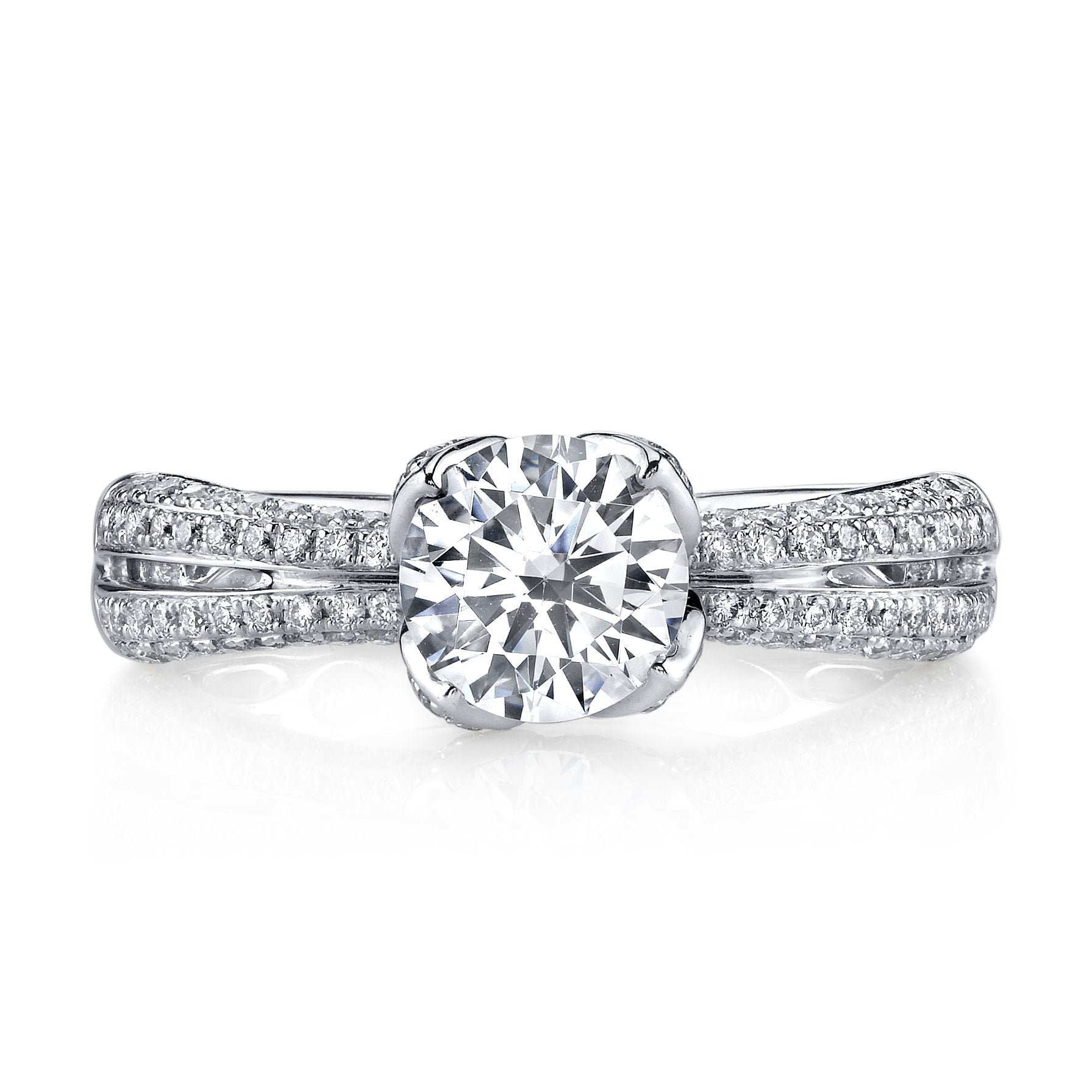 18K White Gold Diamond Engagement Ring