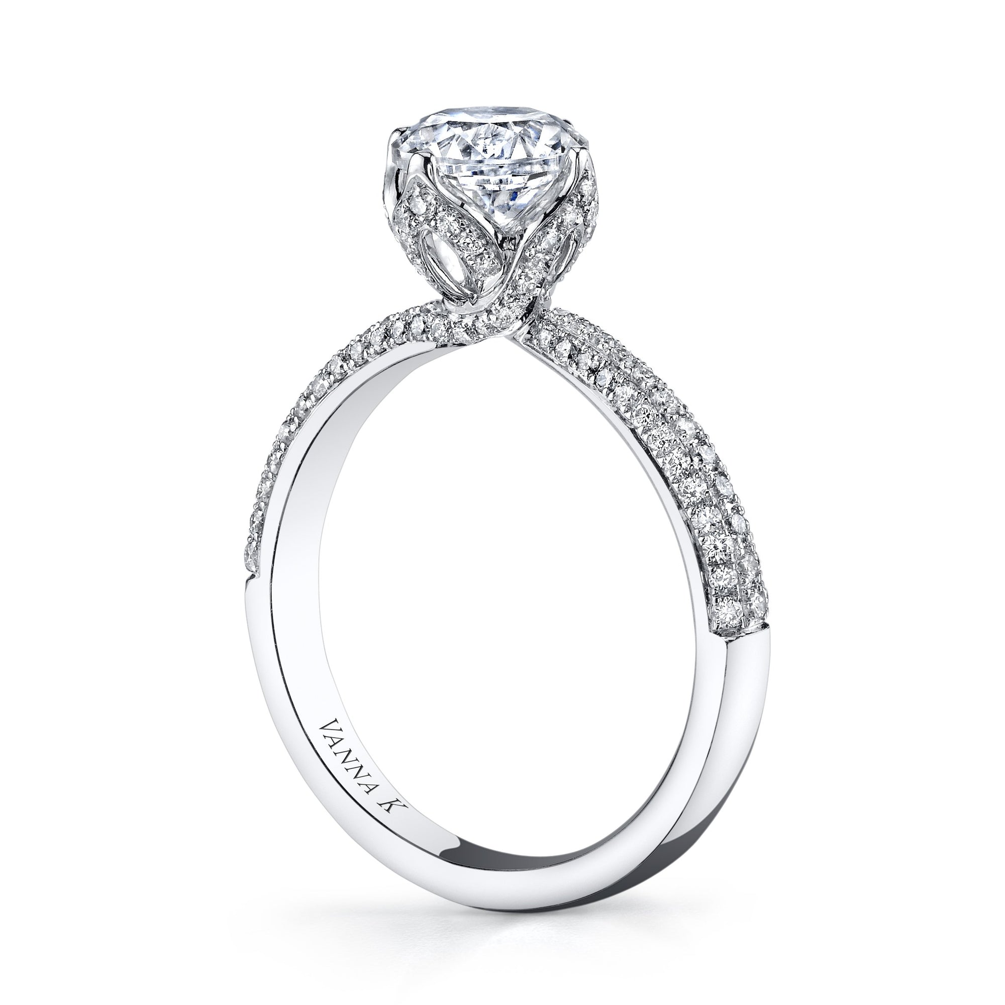 18K White Gold Diamond Engagement Ring