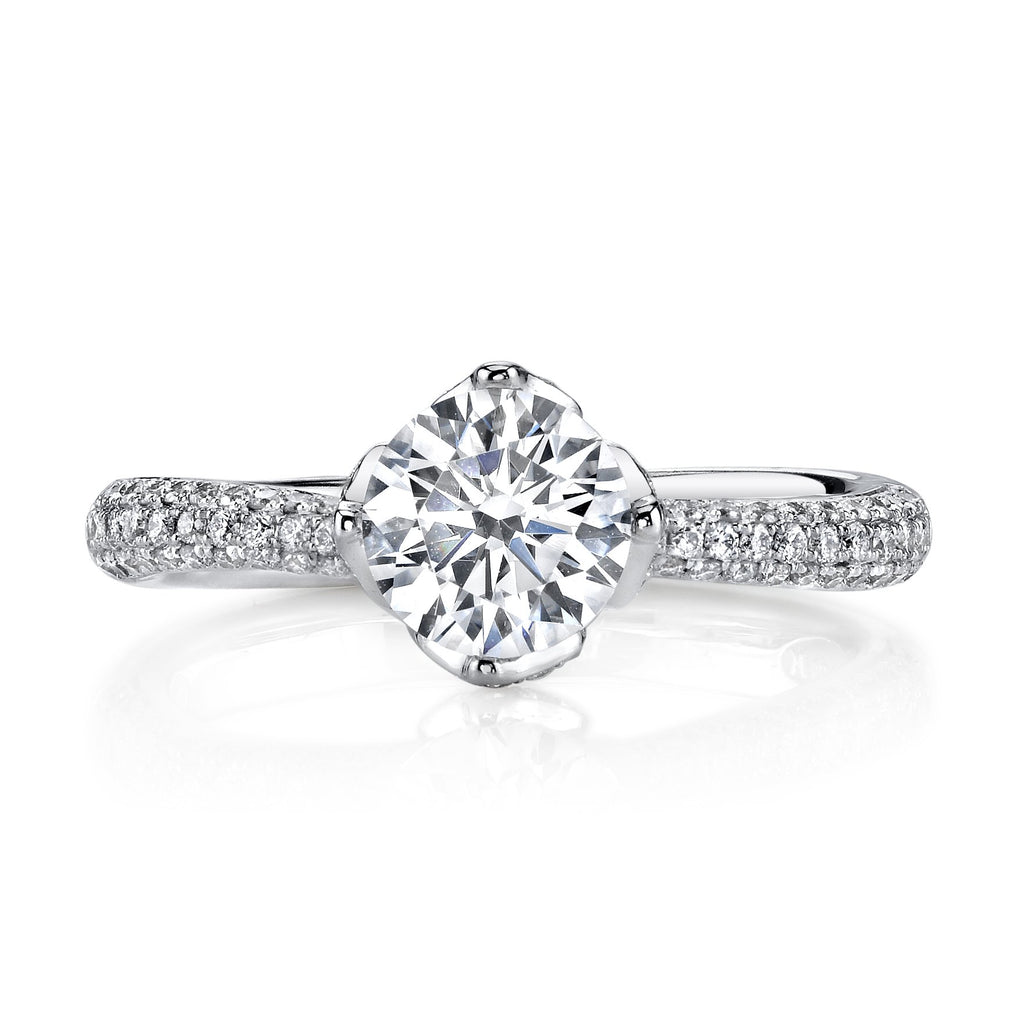 18K White Gold Diamond Engagement Ring