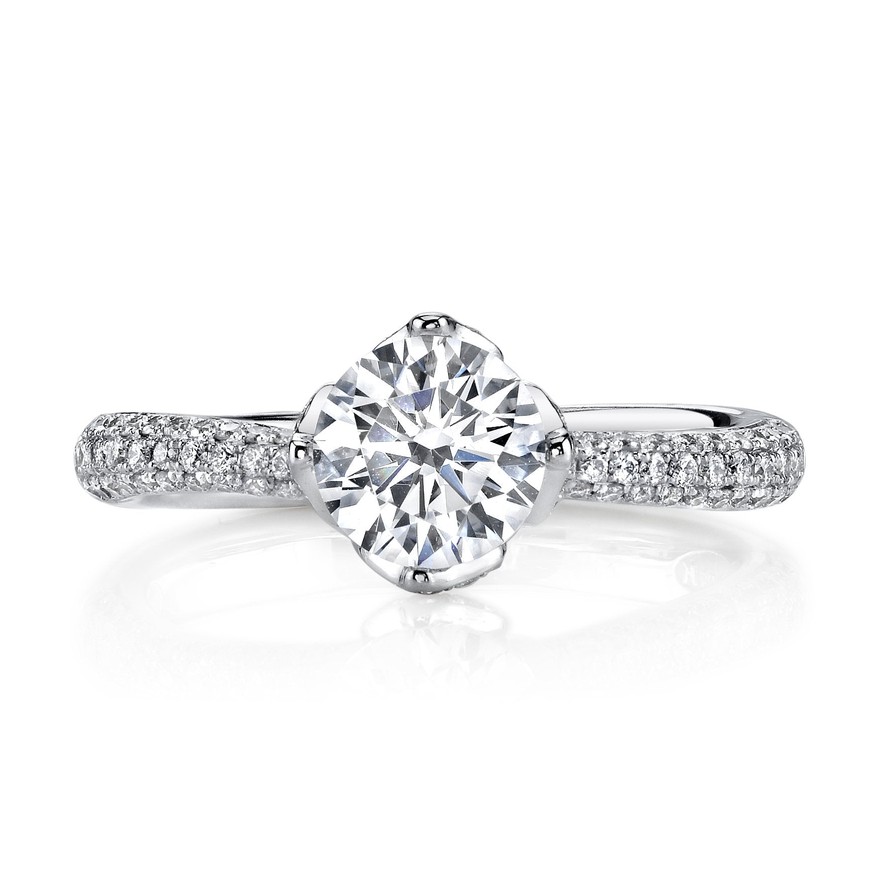 18K White Gold Diamond Engagement Ring