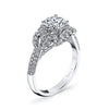 18K White Gold Halo Diamond Engagement Ring