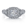 18K White Gold Halo Diamond Engagement Ring