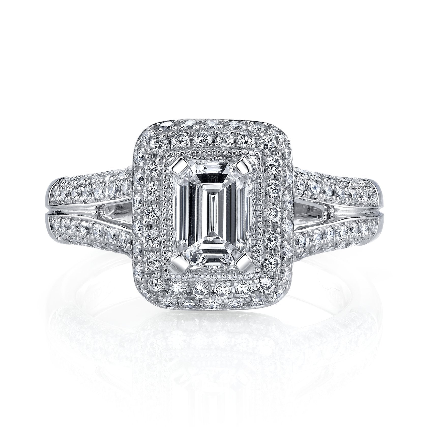 18K White Gold Halo Diamond Engagement Ring