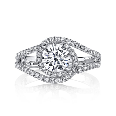 18K White Gold Diamond Engagement Ring