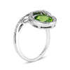 18K White Gold Ring With Diamonds And Peridot