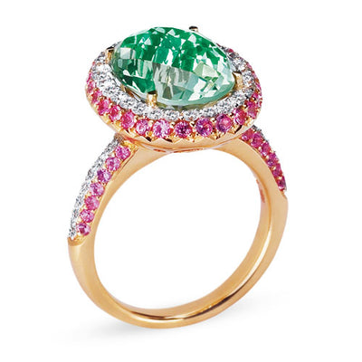 Gelato Color Gemstone and Diamond Fashion Ring Style 18RO537PD