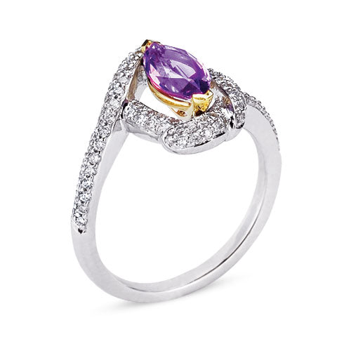 Gelato Color Gemstone and Diamond Fashion Ring Style 18RO544D