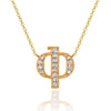 14K YELLOW GOLD ARMENIAN INITIAL DIAMOND NECKLACE